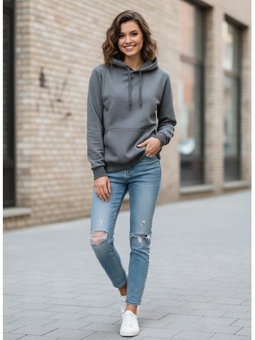 Dámská mikina s kapucí grafitová