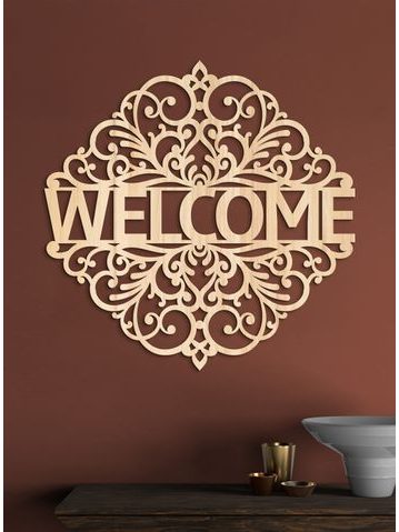 Drevený nápis "WELCOME"