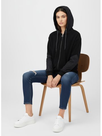 Dámska voľná mikina s kapucňou čierna