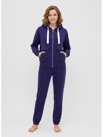 Dámska rebrovaná tepláková súprava fialová