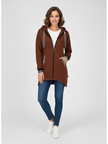 Dámská prodloužená mikina hnědá