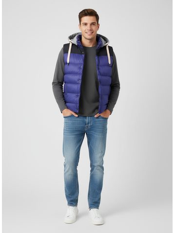 Pánská prošívaná vesta tmavě modrá