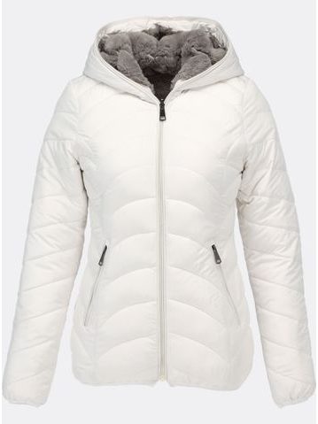 Dámska zimná bunda s plyšovou podšívkou biela - Zimné bundy - MODOVO