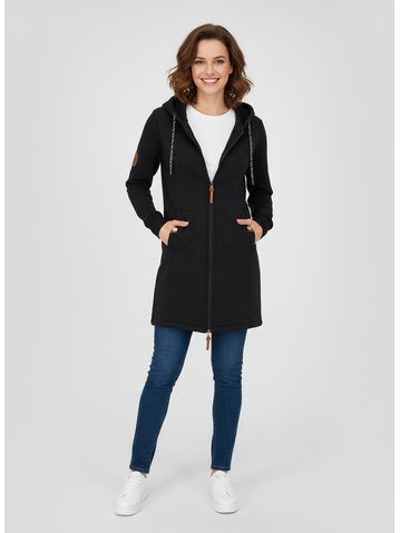 Dlhá dámska čierna mikina