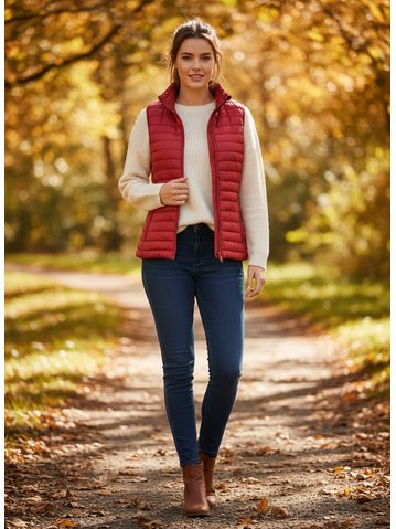 Dámská prošívaná vesta vínová