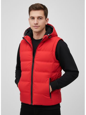 Pánská prošívaná vesta červená