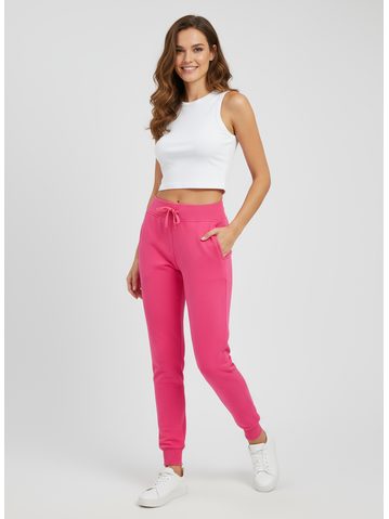 Dámske tepláky bez potlače malinovoružové