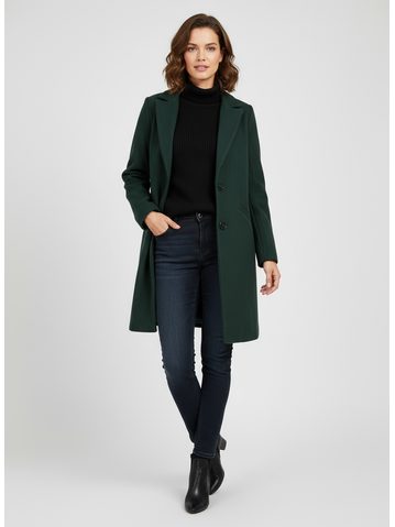 Dámský kabát smaragdově zelený