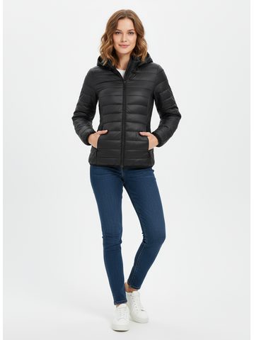 Dámska prechodná prešívaná bunda čierna