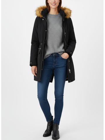 Zateplená dámska zimná bunda čierna