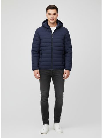 Pánska prešívaná bunda tmavomodrá