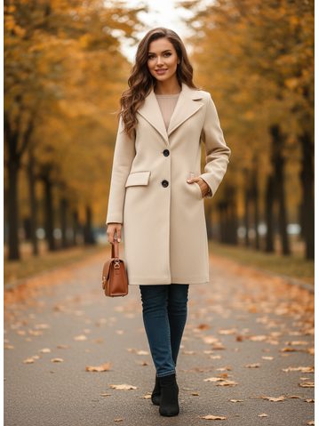Dámský kabát smotanový