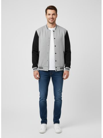 Pánská baseballová mikina šedo-černá