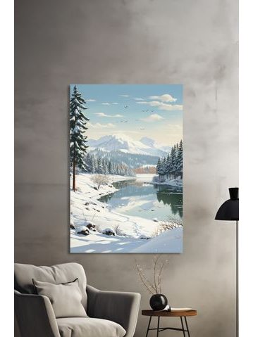 Obraz na stenu zasnežená krajina maľba