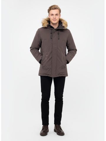 Pánska zimná bunda hnedosivá