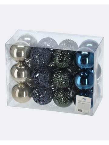 Súprava vianočných gúľ modro-strieborný mix