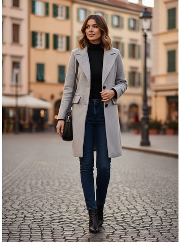 Dámský kabát šedý