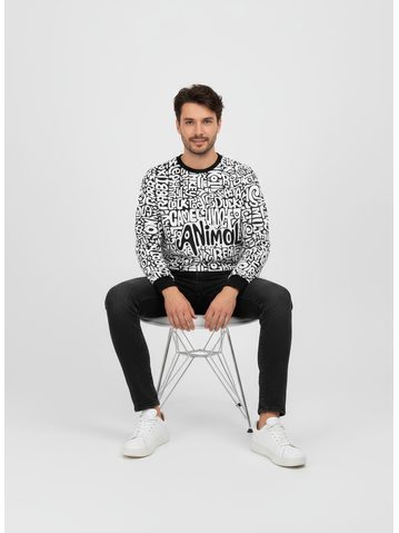 Pánská mikina s černobílým potiskem