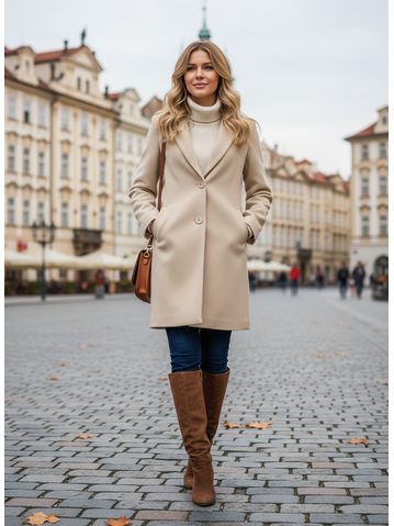 Dámský kabát béžový