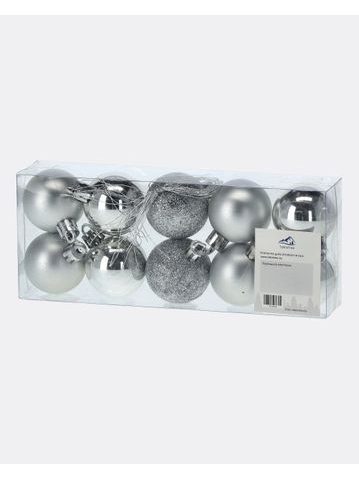Súprava strieborných vianočných gúľ v krabičke