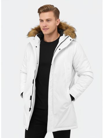 Pánska dlhá zimná bunda biela