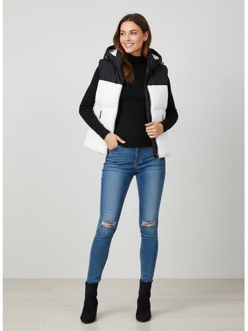 Dámská krátká vesta černo-bílá