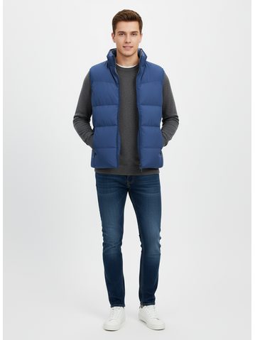 Pánská prošívaná vesta modrá