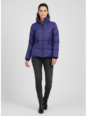 Dámska zimná bunda bez kapucne modrá