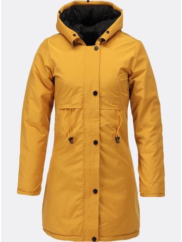 Dámska zimná obojstranná bunda žltá/ čierna