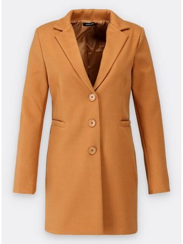 Klasický dámský kabát světle hnědý
