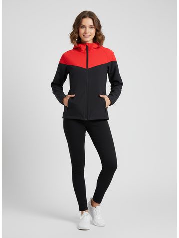 Dámska joggingová bunda čierno-červená