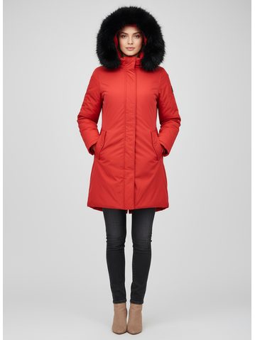 Dámská oboustranná bunda červeno-černá