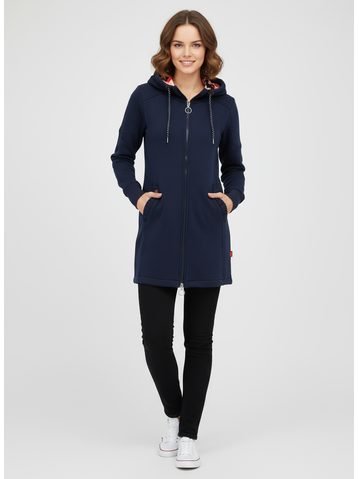 Dámska predĺžená mikina s kapucňou granátová