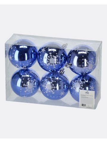 Modré vianočné gule s vločkami