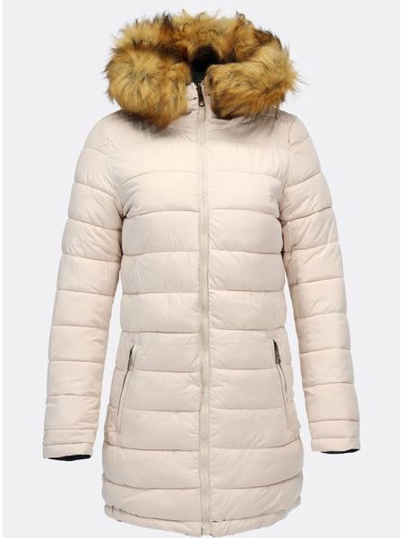 Dámska obojstranná zimná bunda tmavomodro-béžová