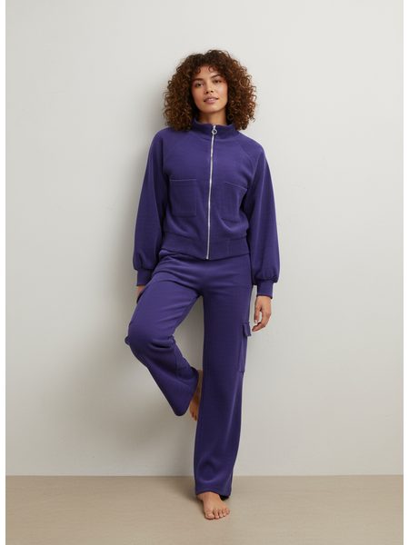 Dámska tepláková súprava crop top fialová