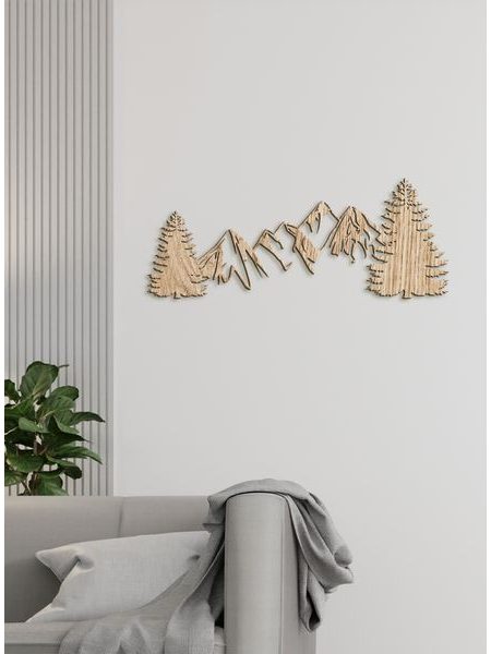 Dřevěná dekorace na zeď HORY