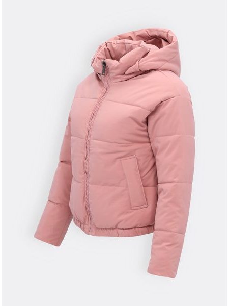 Dámská krátká zimní bunda pudrová