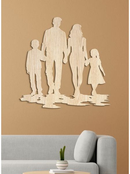 Dřevěný nástěnný obraz RODINA