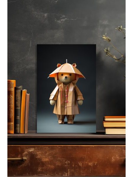 Obraz na stenu medvedík štýl origami