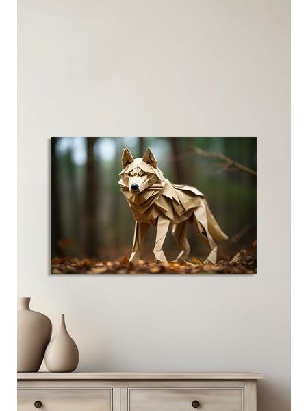 Obraz na stenu vlk origami