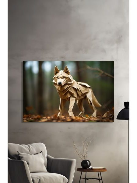 Obraz na stenu vlk origami