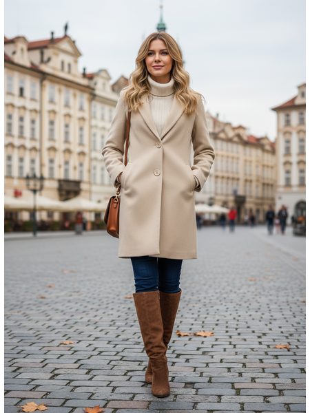 Dámsky kabát béžový