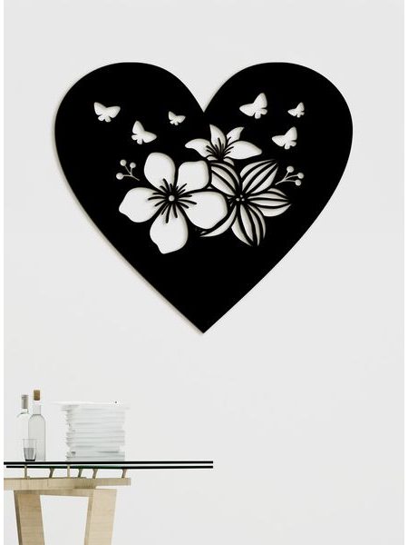 Drevený obraz Srdce plné motýľov