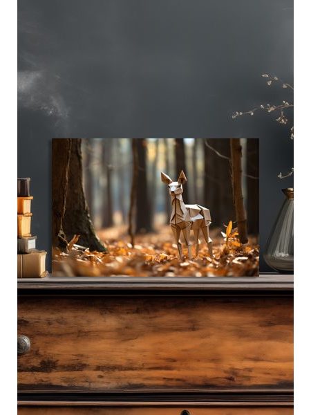 Obraz na stenu srnka v lese - origami