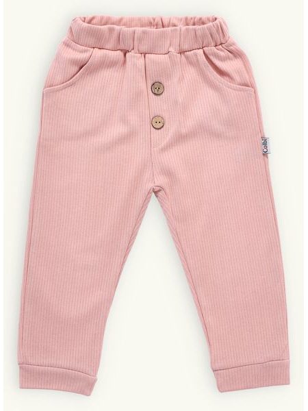 Dětské žebrované tepláky peach