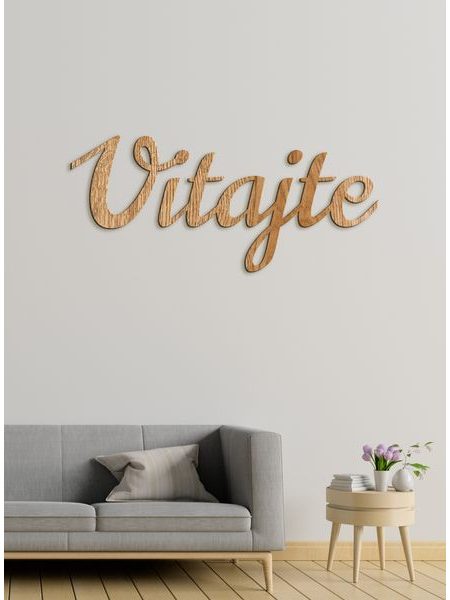 Drevený nápis "Vitajte"