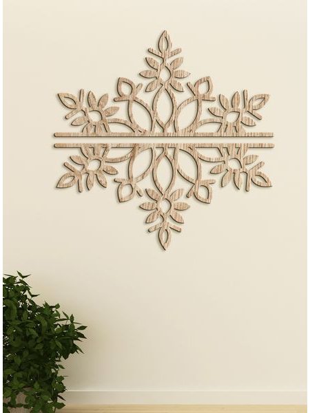 Dvojdielna drevená mandala SNOW