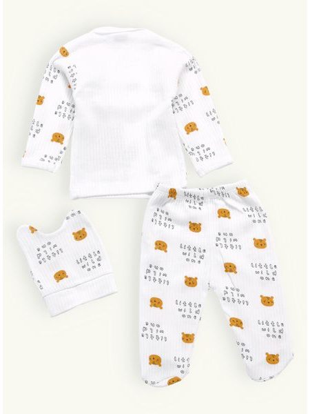 Dojčenské rebrované pyžamo TIGRÍK biele