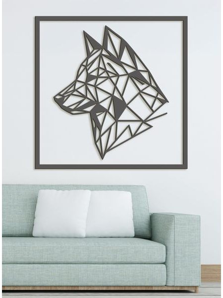 Drevený obraz Silueta vlka